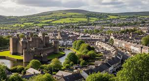 Caerphilly Castle and town