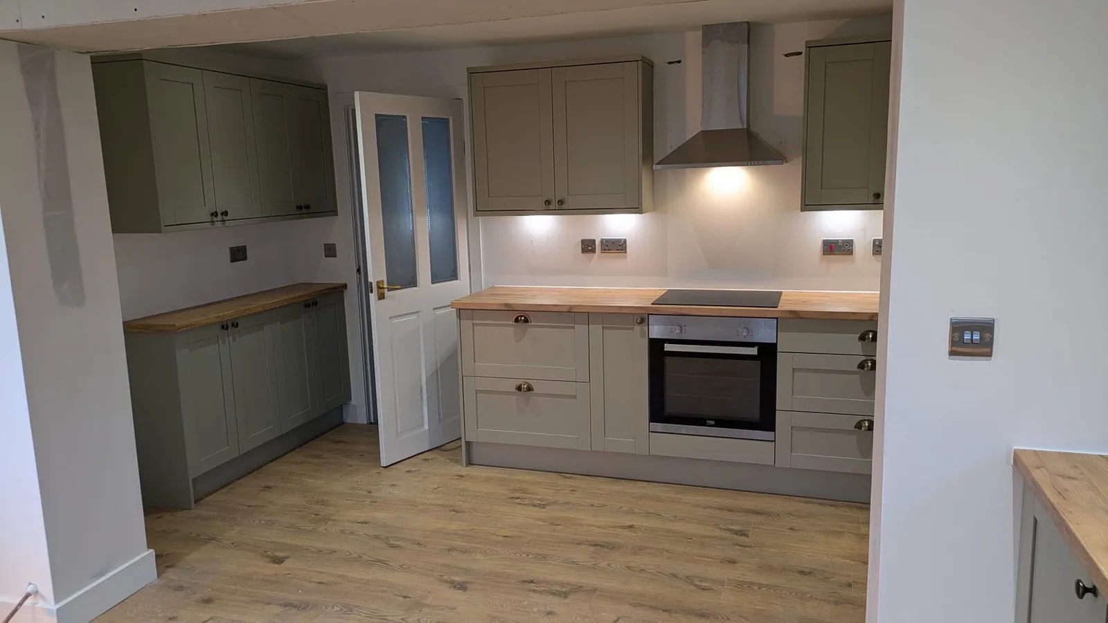 New shaker kitchen fitted inside a Penarth extension — All Aspects Construction