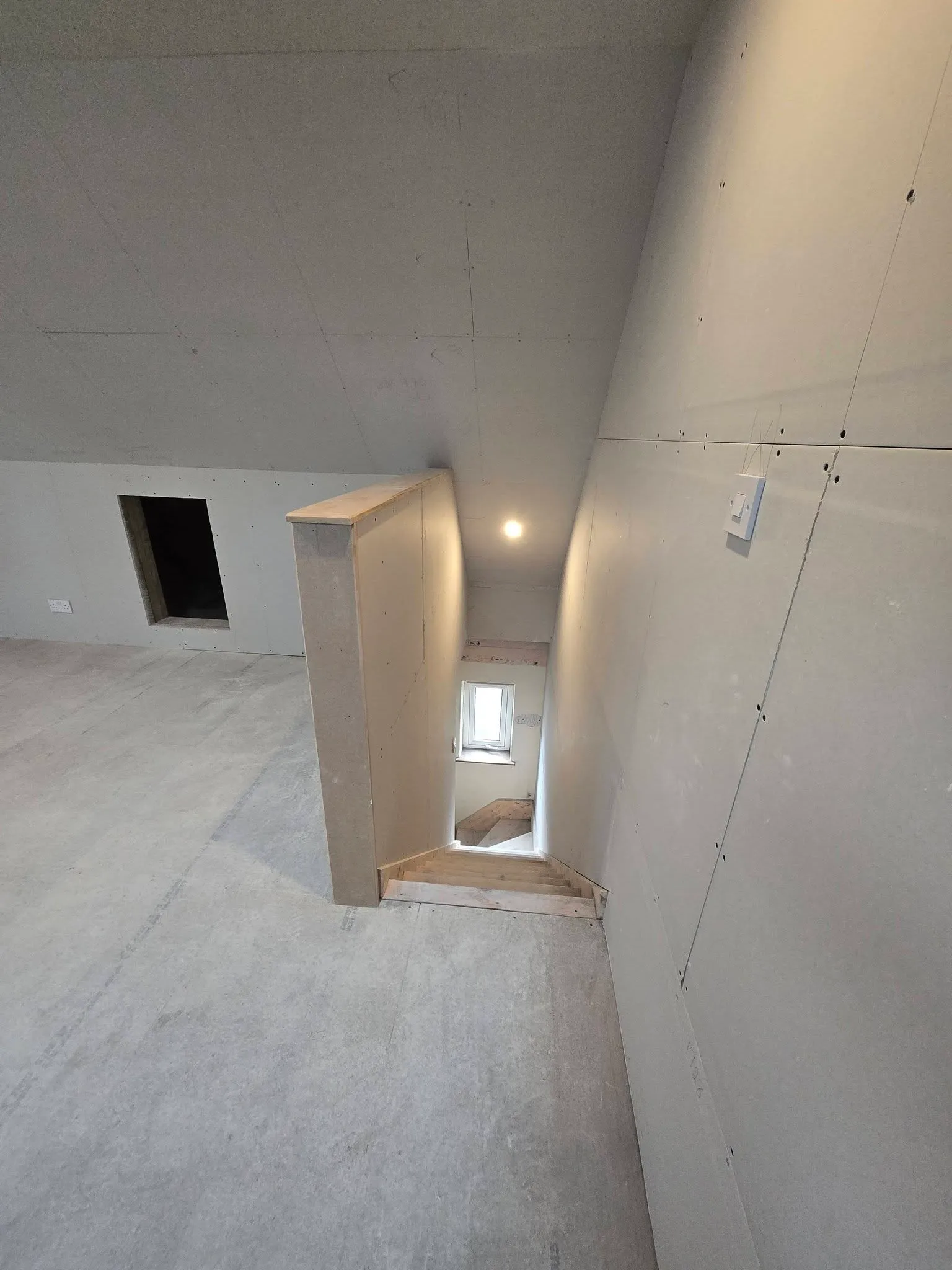 Loft conversion in Penarth: new staircase up into the loft room — All Aspects Construction