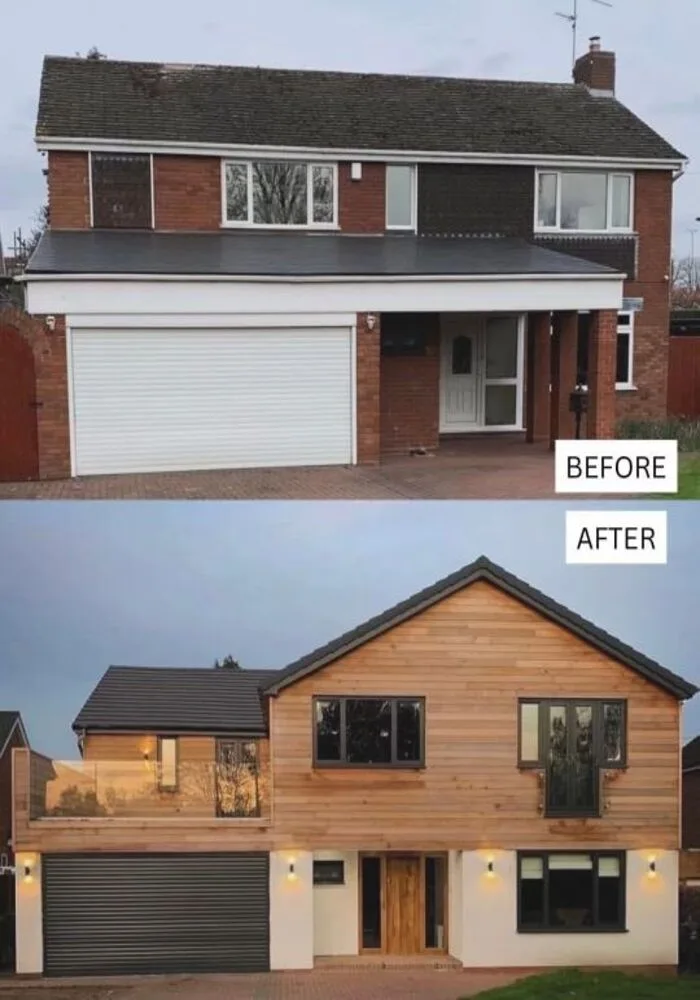 House exterior with garage extension — All Aspects Construction, Cardiff