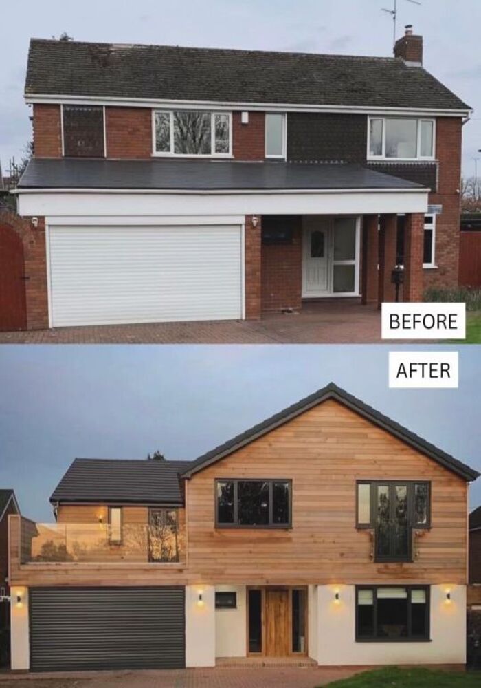 House exterior with garage extension — All Aspects Construction, Cardiff