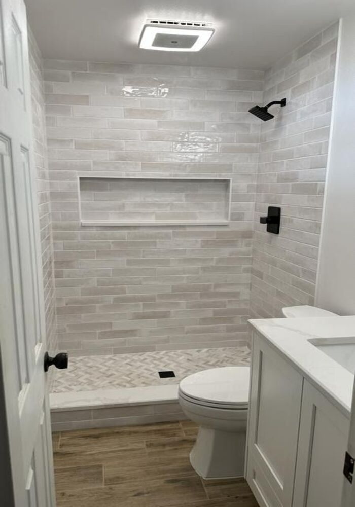 Tiled shower room — All Aspects Construction, Cardiff