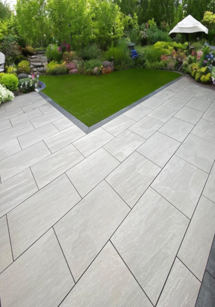 Patio and lawn garden landscaping — All Aspects Construction, Cardiff