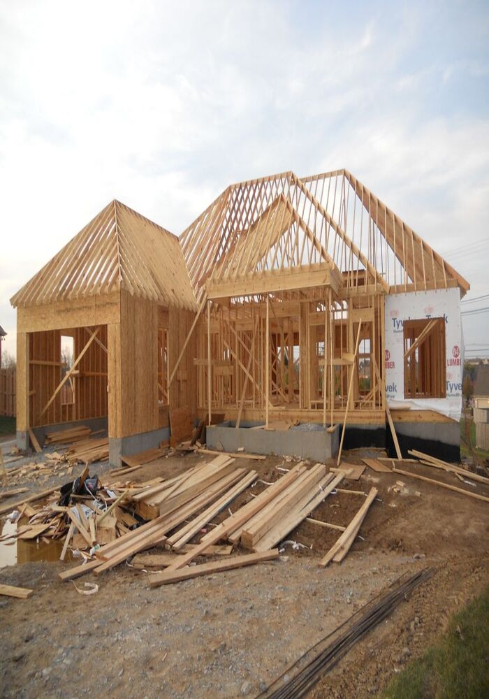 Timber roof structure under construction — All Aspects Construction, Cardiff